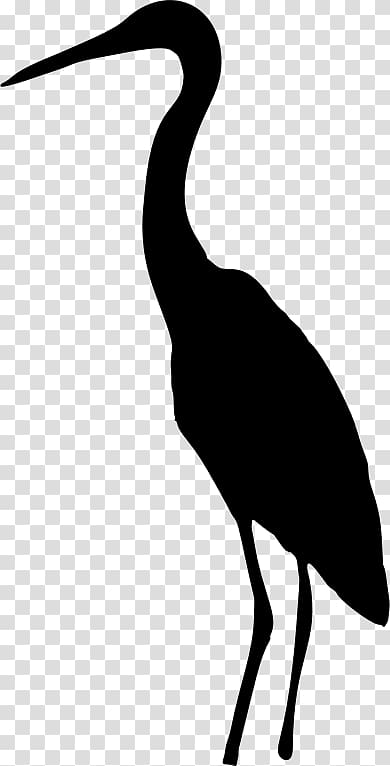 Heron Crane Silhouette Bird , Cattle Egret transparent background PNG clipart