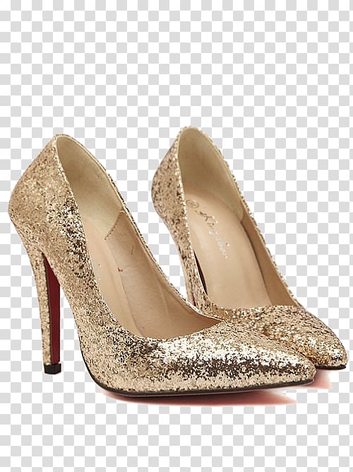 High-heeled footwear Court shoe Christmas, Gold splash transparent background PNG clipart