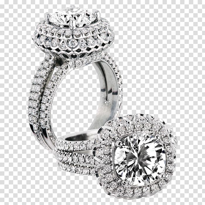 Ring Silver Bling-bling Body Jewellery, creative wedding rings transparent background PNG clipart