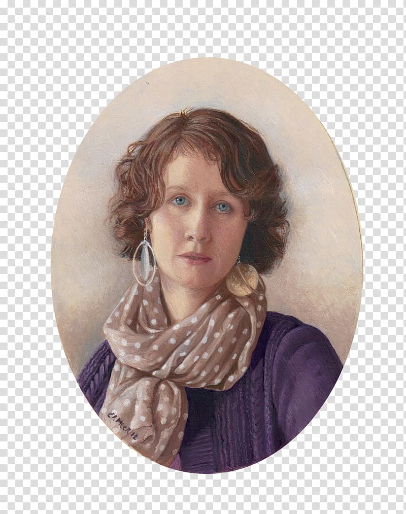 Portrait miniature Art Portrait painting, Amelia Earhart transparent background PNG clipart