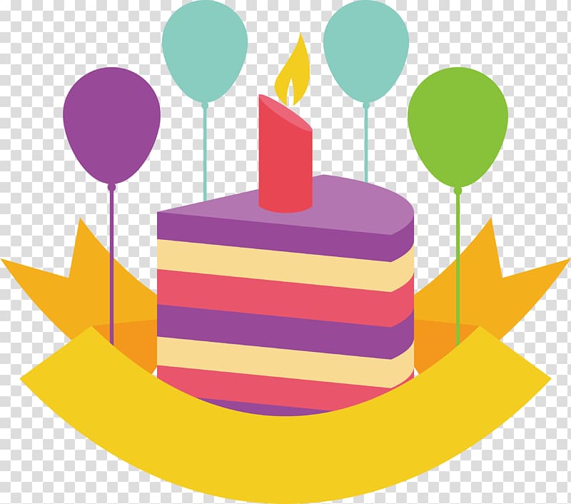 Birthday cake Balloon, A balloon decorated with cake labels transparent background PNG clipart