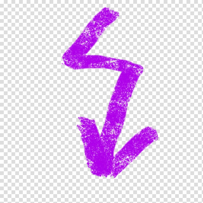 purple zigzag arrow pointing downward , Sidewalk chalk Arrow Computer file, Purple chalk arrow to pull the Free pattern transparent background PNG clipart