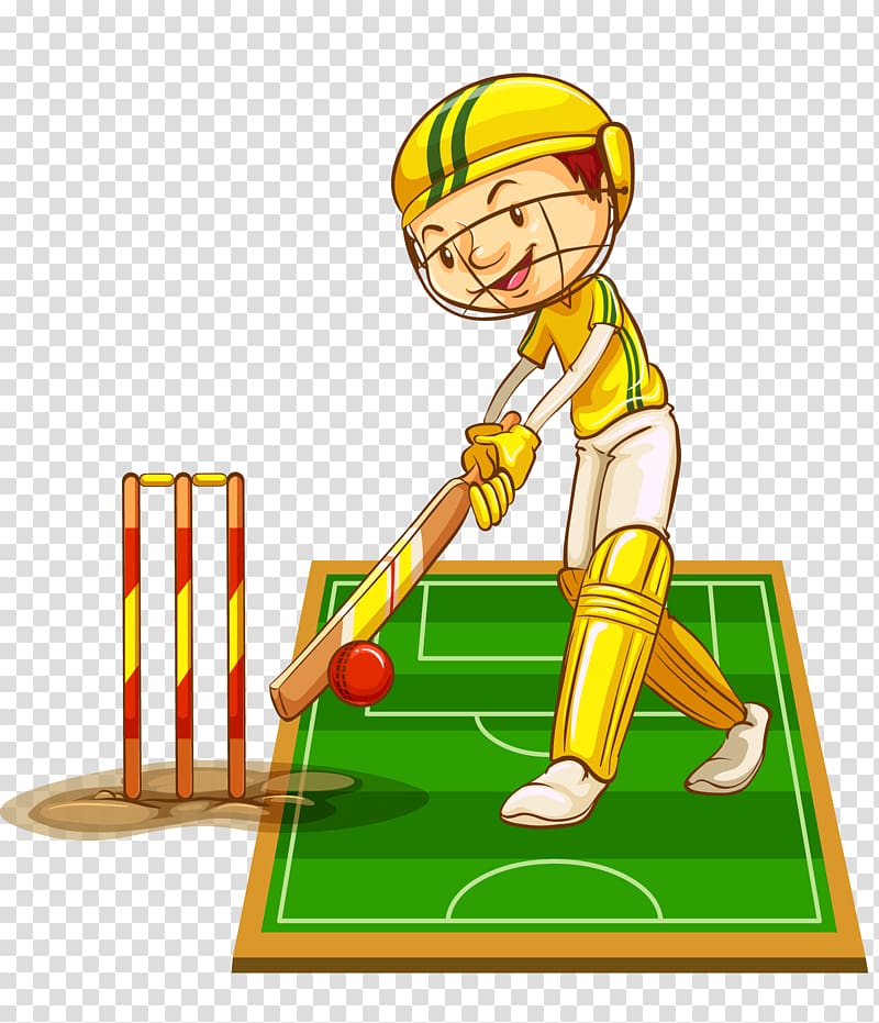 Cricket bat Cricket nets , cartoon hand painted school baseball game transparent background PNG clipart