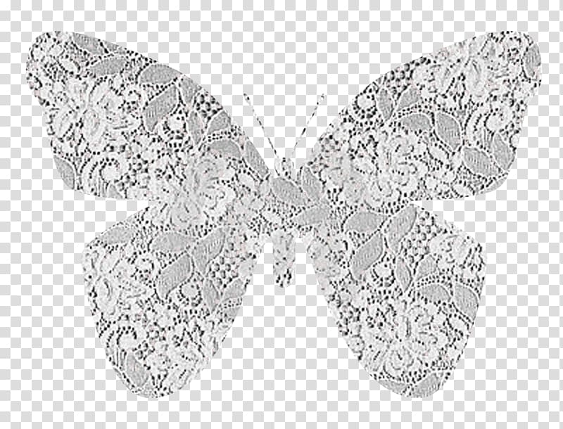 Lace Paper Butterfly Textile, Lace Butterfly transparent background PNG clipart