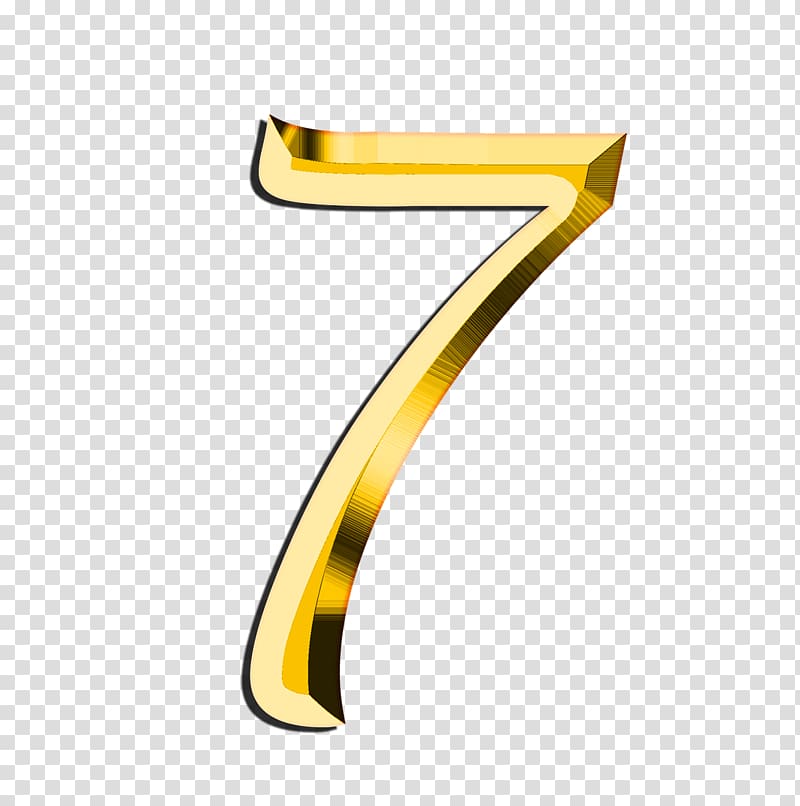 gold 7 sign, Golden Number 7 transparent background PNG clipart