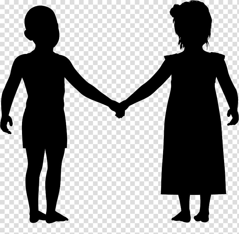 Holding hands Child Silhouette , boys and girls transparent background PNG clipart