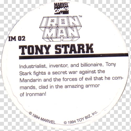 Iron Man Marvel Comics Toy Biz Milk caps, Milk man transparent background PNG clipart