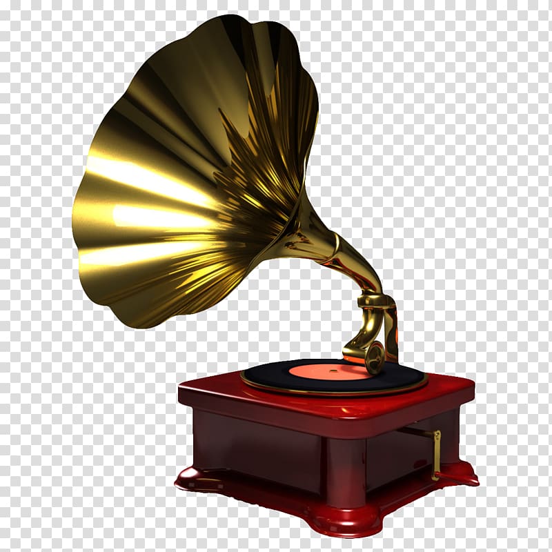 Phonograph Gramophone , Red base trumpet gramophone transparent background PNG clipart