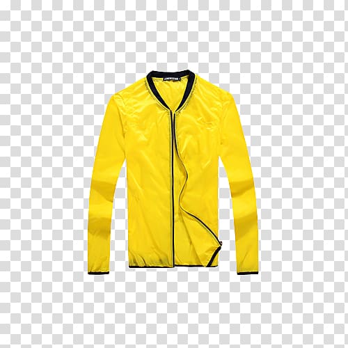 Clothing Jacket Sleeve Coat Outerwear, yellow jacket transparent background PNG clipart