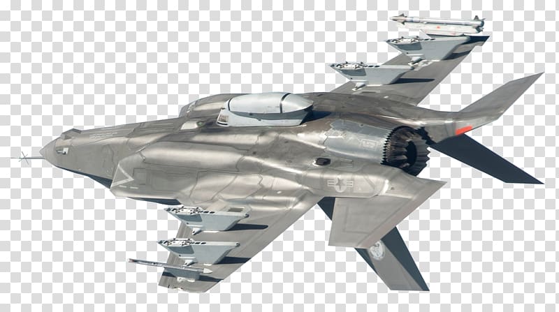 gray jet, Airplane Lockheed Martin F-35 Lightning II Fighter aircraft, Military Jet transparent background PNG clipart