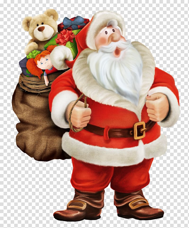 Pxe8re Noxebl Mrs. Claus Santa Claus NORAD Tracks Santa Christmas, Santa Claus loaded with gifts transparent background PNG clipart