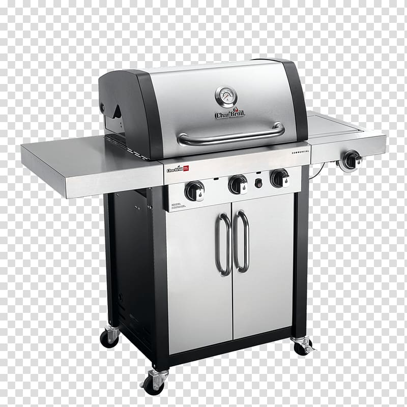 silver and black Char-Broil gas grill, Char Broil Commercial Burner Gas Grill transparent background PNG clipart
