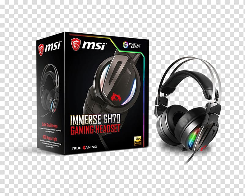MSI Immerse GH70 Gaming Headset Microphone Sound, microphone transparent background PNG clipart