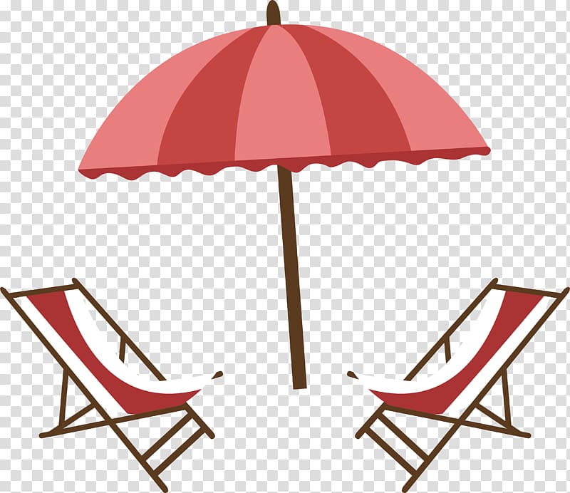 , Red striped Beach Lounge umbrella transparent background PNG clipart