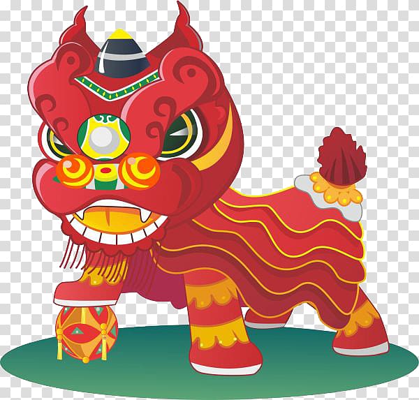 China Lion dance Cartoon, lion transparent background PNG clipart