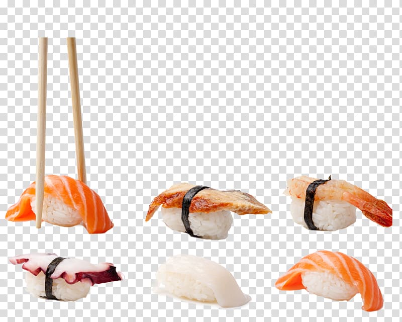 Sushi Sashimi Korean cuisine Japanese Cuisine Onigiri, Sushi transparent background PNG clipart