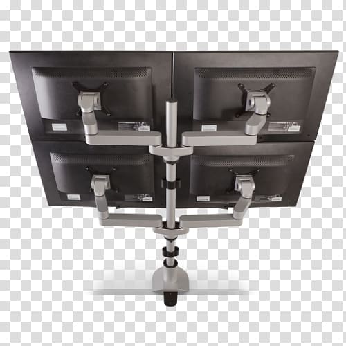 Standing desk Computer Monitors Flat Display Mounting Interface, broadcast consoles furniture transparent background PNG clipart