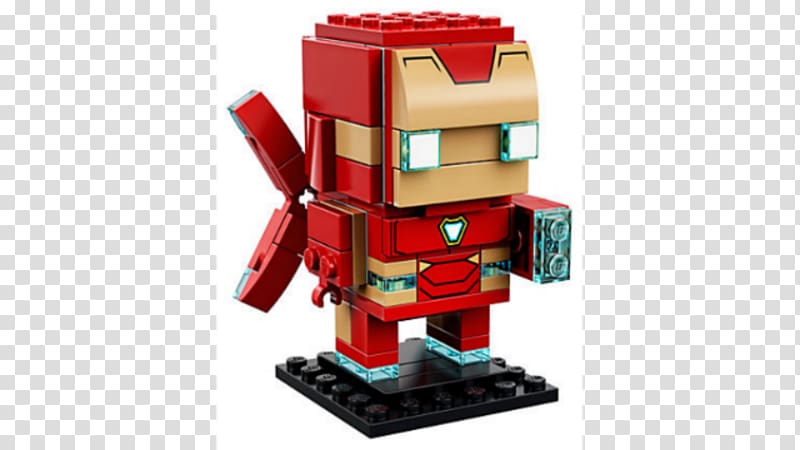 Iron Man Lego Marvel Super Heroes Lego BrickHeadz Toy, Iron Man transparent background PNG clipart