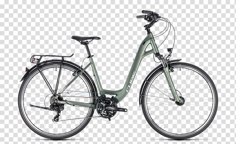 Hybrid bicycle Cube Bikes Green Touring bicycle, Bicycle transparent background PNG clipart