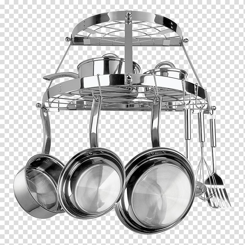 Pan Racks Shelf Stainless steel Cookware Kitchen utensil, kitchen transparent background PNG clipart