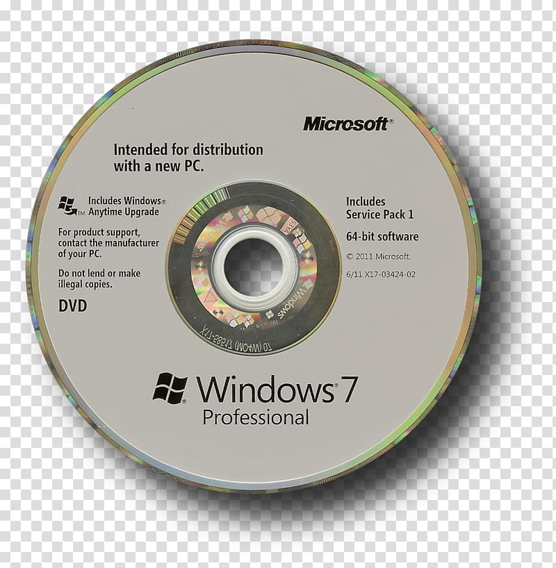 Microsoft Windows 7 Professional w/SP1 64-bit computing Computer Software Service pack, Computer transparent background PNG clipart