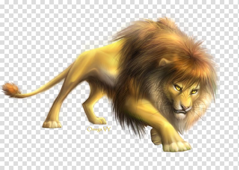 Lion Drawing Digital art Painting, go away transparent background PNG clipart