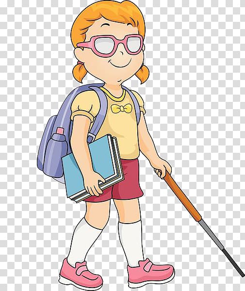 , Blind girl student transparent background PNG clipart