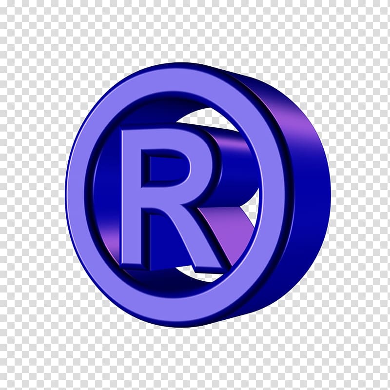 Registered trademark symbol, Three-dimensional circle of the letter R transparent background PNG clipart