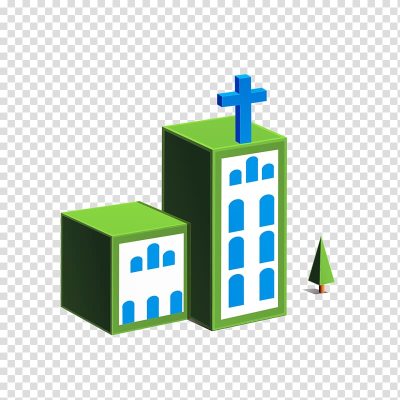 Church, Creative Green Church transparent background PNG clipart