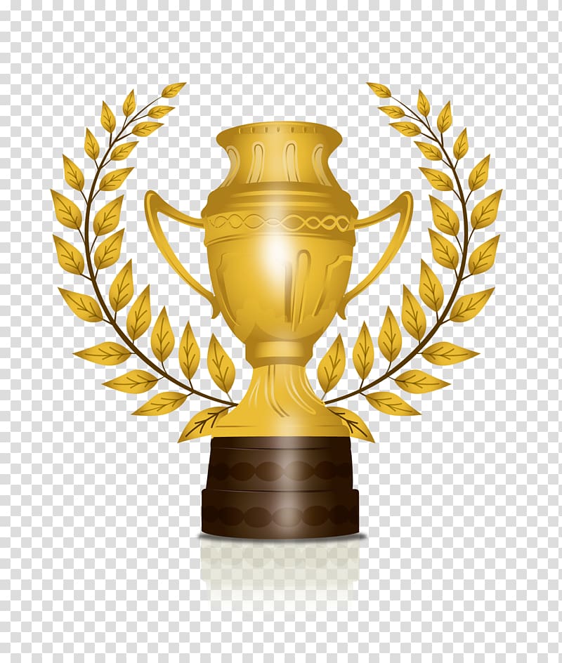 gold and brown trophy , Trophy, Champions Cup transparent background PNG clipart