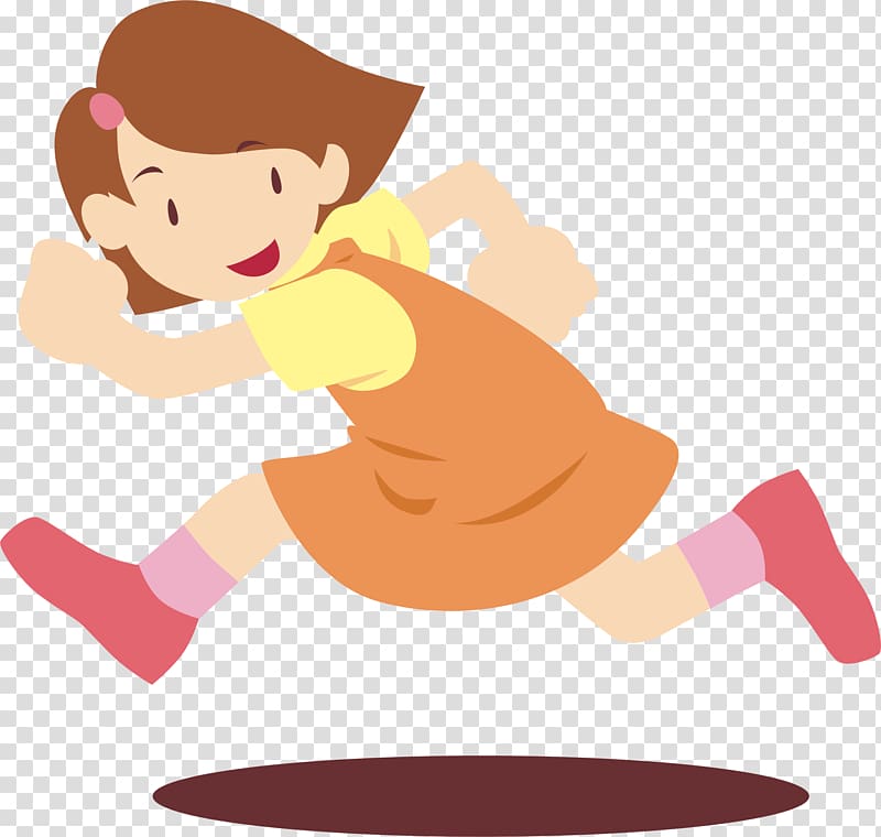 , girl running transparent background PNG clipart