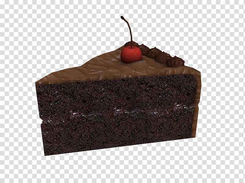 Flourless chocolate cake Sachertorte Fudge cake Chocolate brownie, slice transparent background PNG clipart