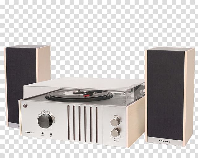 Phonograph Crosley Loudspeaker Stereophonic sound FM broadcasting, Turntable transparent background PNG clipart