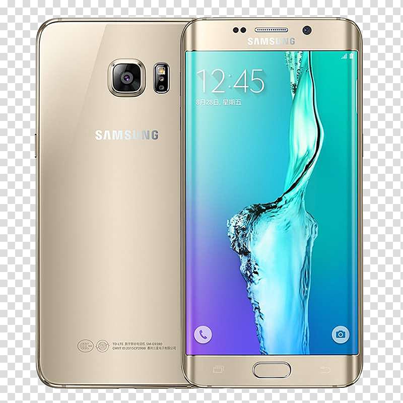 silver Samsung Android smartphone, Samsung Galaxy S6 Edge Samsung Galaxy S7 Android, Samsung mobile phones S7 transparent background PNG clipart