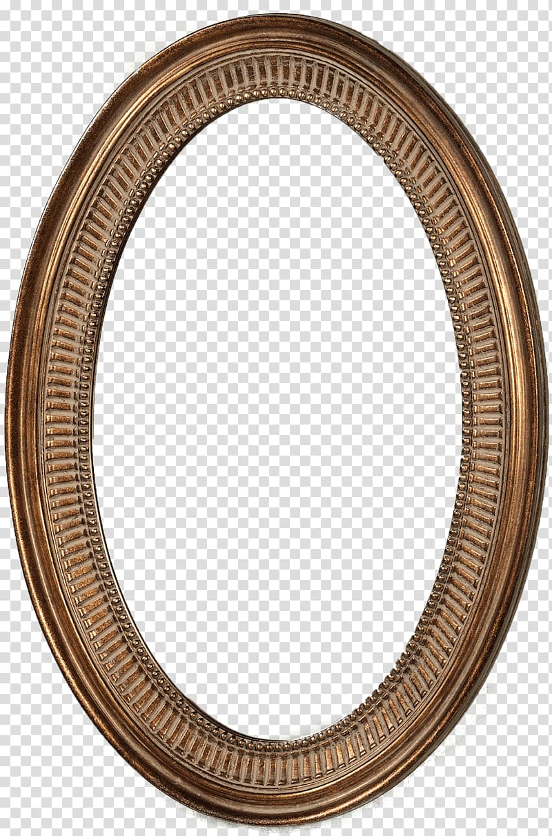 oval brown metal frame, Simple Oval Frame transparent background PNG clipart