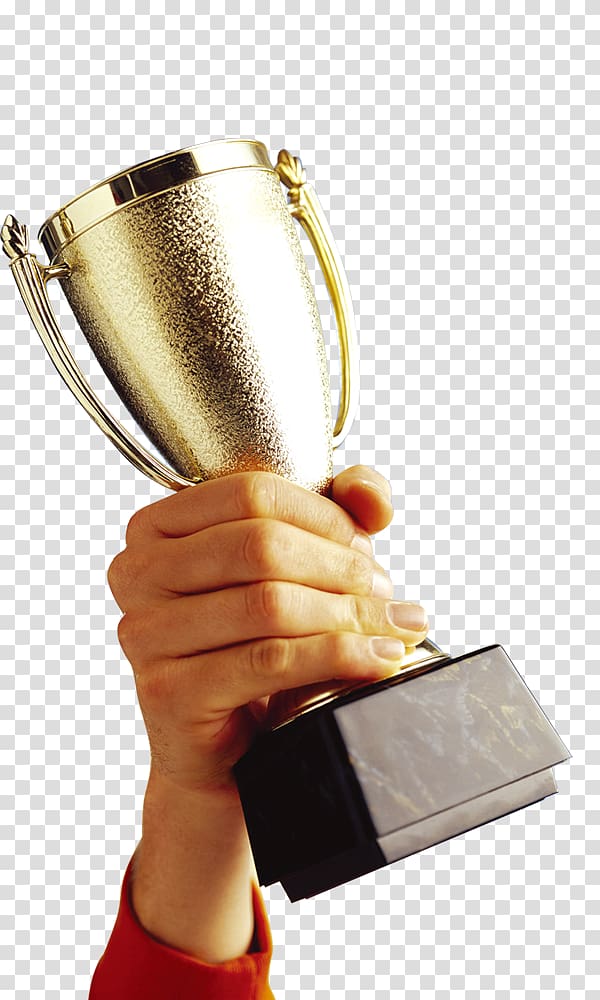 person holding gold trophy, Trophy Award Competition, Holding a trophy transparent background PNG clipart