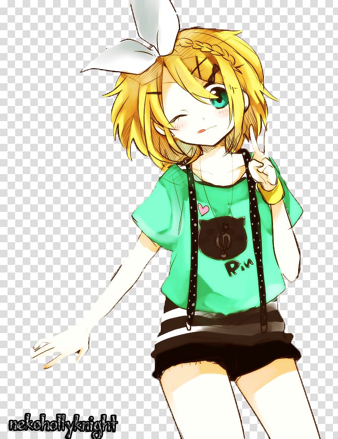 Kagamine Rin/Len Vocaloid Kavaii Anime Hatsune Miku, Anime transparent background PNG clipart