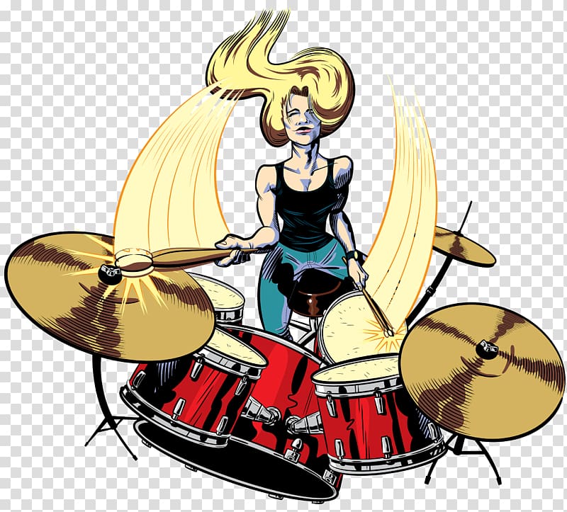 Drummer Animated film Female , drum transparent background PNG clipart