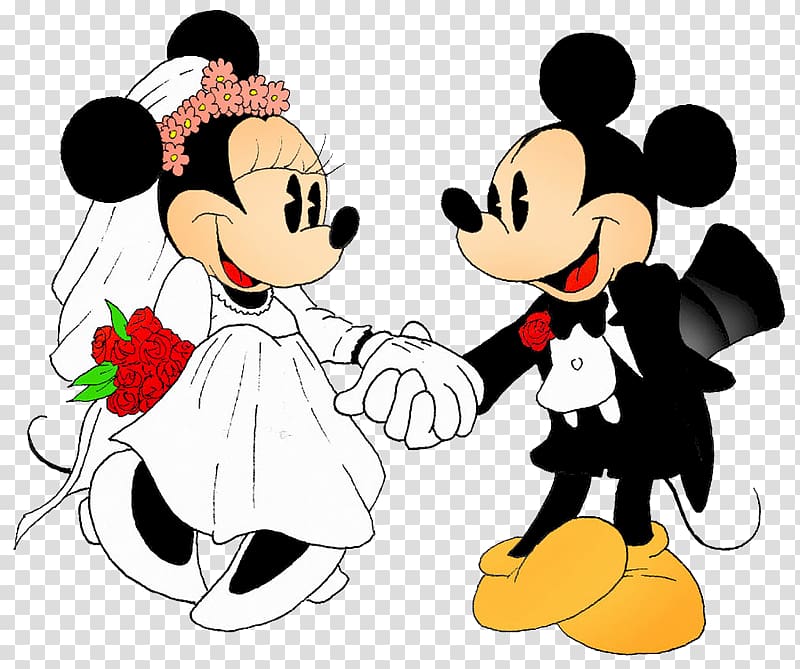Minnie and Mickey Mouse illustration, Mickey Mouse Minnie Mouse Wedding invitation The Walt Disney Company, mickey minnie transparent background PNG clipart