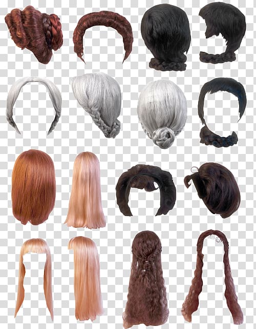 Wig Hair, Hair brush set effect transparent background PNG clipart