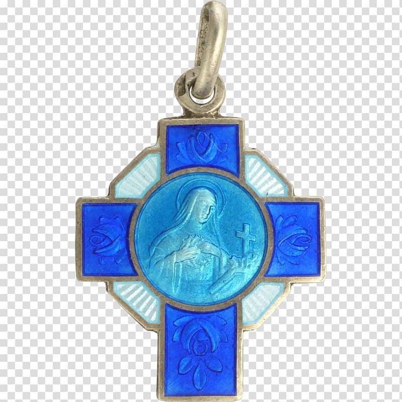 Cobalt blue Charms & Pendants Religion, Sainte therese de lisieux transparent background PNG clipart
