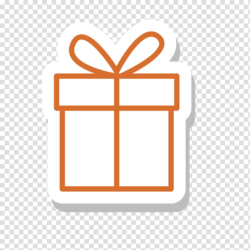 Gift Box Christmas Icon, Orange flag gift transparent background PNG clipart