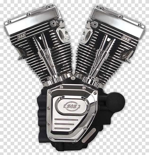 S&S Cycle Long block Harley-Davidson Twin Cam engine, twin tower transparent background PNG clipart