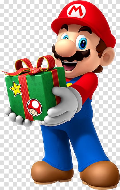 Super Mario carrying green gift box illustration, Super Mario Bros. Super Mario 3D Land Luigi, mario bros transparent background PNG clipart