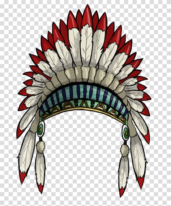 red and white Native American hat illustration, War bonnet Headgear Native Americans in the United States , Headdress transparent background PNG clipart