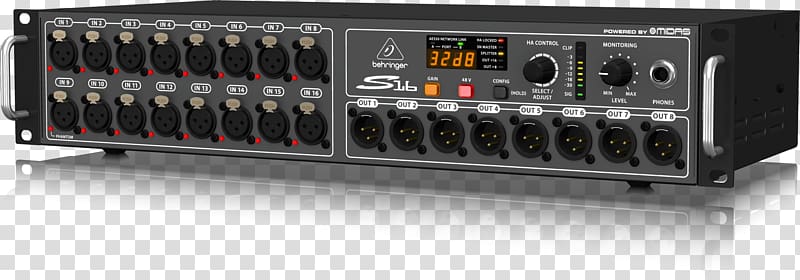 BEHRINGER S16 Stage box Audio Mixers BEHRINGER X32, others transparent background PNG clipart