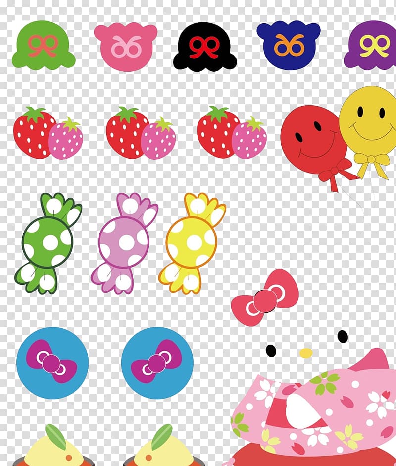 Hello Kitty Cartoon , Strawberry kitten balloon material transparent background PNG clipart