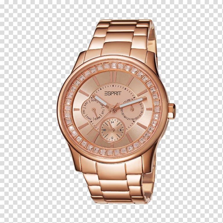 Burberry BU7817 Watch Esprit Holdings Quartz clock Gold, watch transparent background PNG clipart
