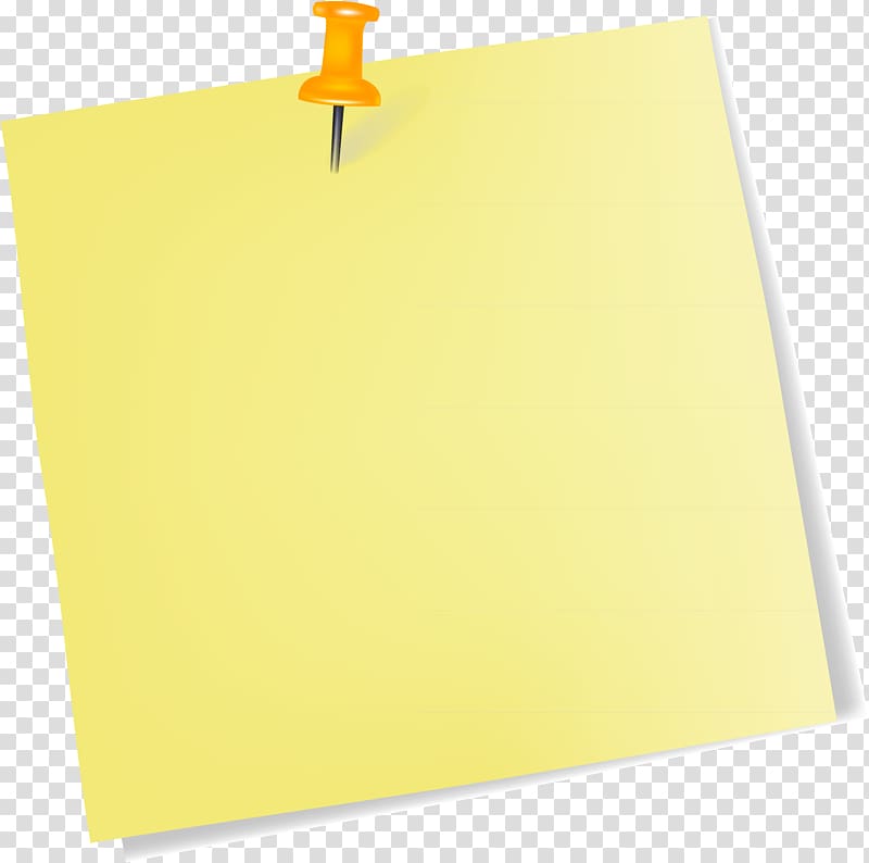 yellow paper illustration, Paper Post-it note Drawing pin, Sticky paper notes transparent background PNG clipart
