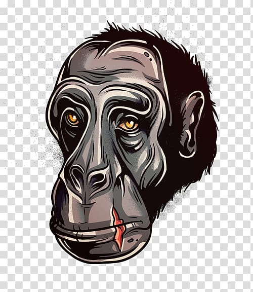 Ape Cartoon Chimpanzee Illustrator, gorilla transparent background PNG clipart